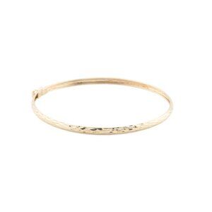 GOLDEN CLEF Gold Made In Italy 14kt Gold Diamond Cut Hinged Bangle Bracelet